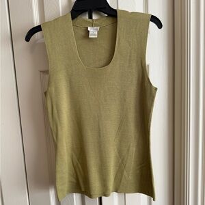 Cullen 100% silk scoop neck knit tank top
